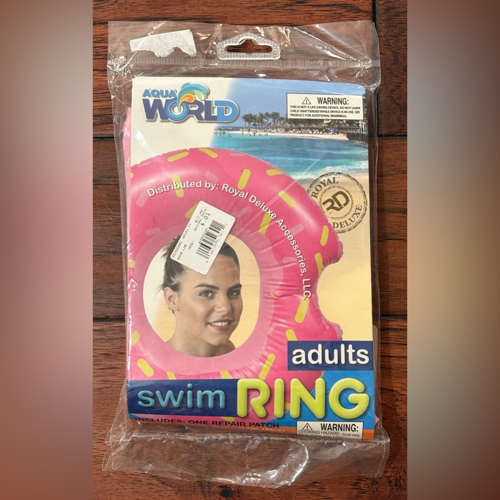 NEW Aqua World Adult Swim Ring Pool Float Toy Donut Tube Water